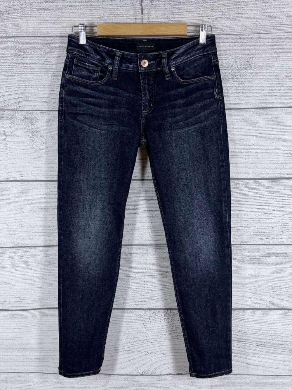 💙 Silver Jeans Co Suki Legacy Mid Rise Skinny Dark Indigo Jeans Size 29